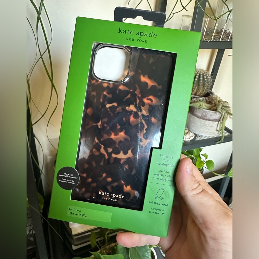 Kate Spade iPhone 15 Plus Phone Case - Tortoise Shell NIB